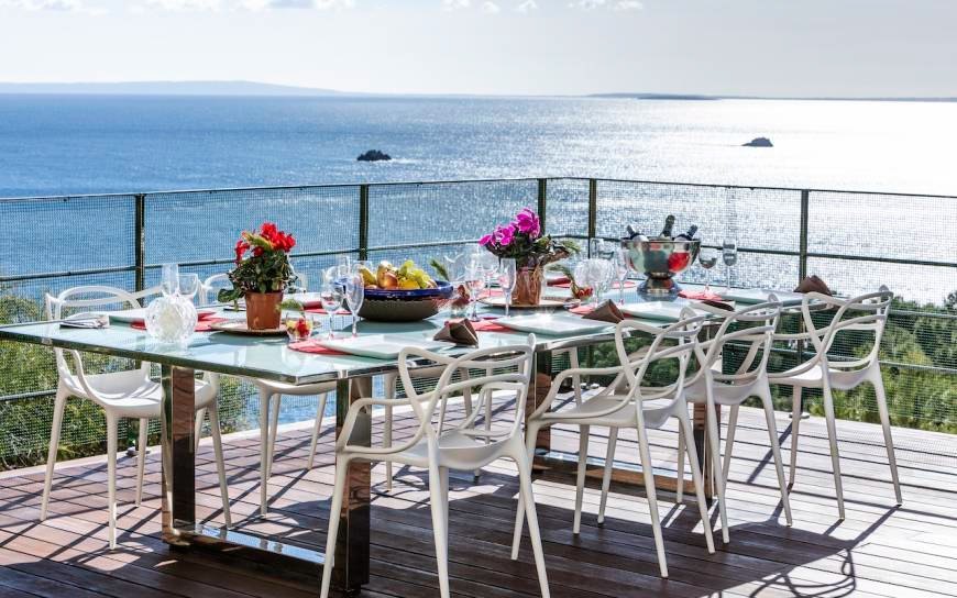 Indrukwekkende villa met prachtig uitzicht op de zee in Roca Llisa, Ibiza